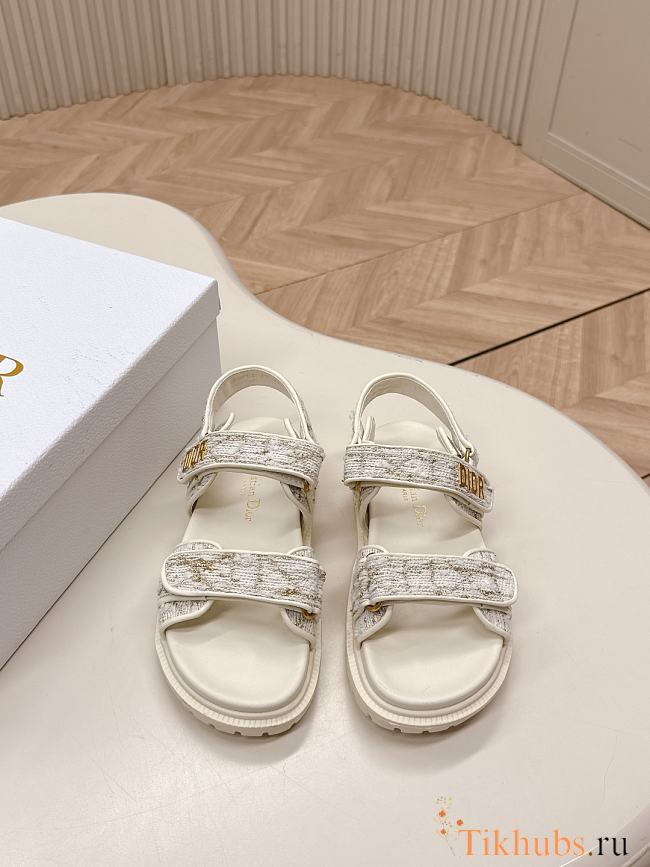 Dior Dioract Sandal White Gold Tweed - 1