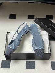 Chanel Slingback Denim Blue Flat - 4