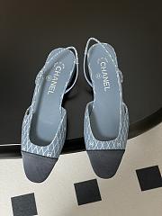 Chanel Slingback Denim Blue Flat - 3