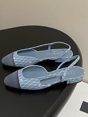 Chanel Slingback Denim Blue Flat - 2