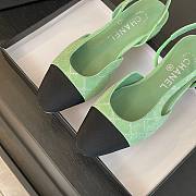 Chanel Slingback Green Suede Flat - 2