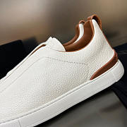 Zegna Off White Deerskin Triples Sneakers - 2