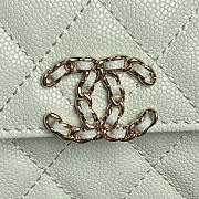 Chanel Flap Chain Bag Green Caviar Gold With Handle 18x10x4.5cm - 3