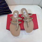Valentino Garavani Taupe Summer Rockstud Sandals - 3