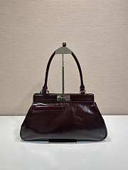 Prada Medium Leather Tote Bag Red Wine 38x21x8cm - 5
