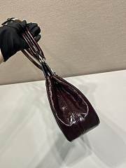 Prada Medium Leather Tote Bag Red Wine 38x21x8cm - 2