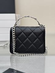 Chanel Mini Chain Top Handle Black Caviar 9.5x12.5x3.5cm - 2