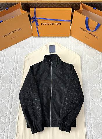 Louis Vuitton LV Monogram Debossed Suede Jacket