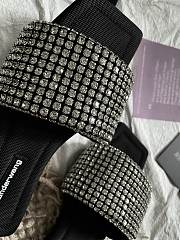 Alexander Wang Anya Crystal Flat Slide Sandals - 3