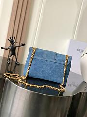 Celine Teen Victoire Bag Blue Denim 23.5x14x8cm - 6