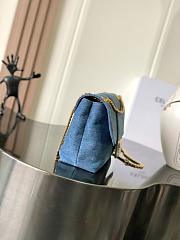 Celine Teen Victoire Bag Blue Denim 23.5x14x8cm - 5