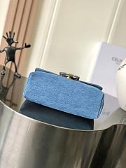 Celine Teen Victoire Bag Blue Denim 23.5x14x8cm - 4