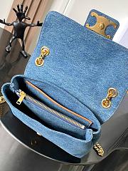 Celine Teen Victoire Bag Blue Denim 23.5x14x8cm - 2