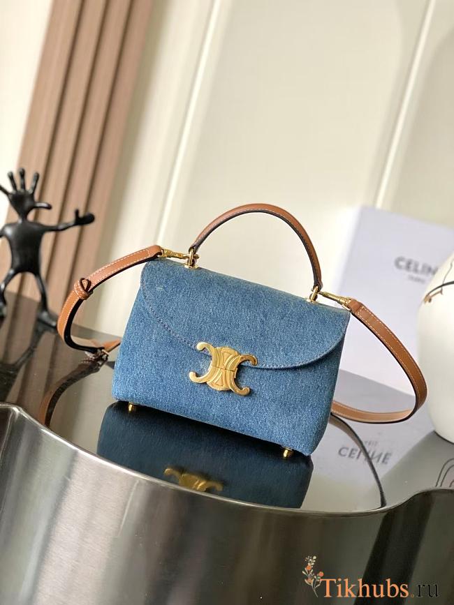 Celine Teen Nino Bag Blue Denim 20.5x13x8cm - 1