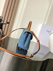 Celine Teen Nino Bag Blue Denim 20.5x13x8cm - 5