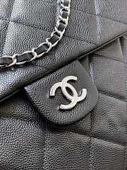 Chanel Large Flap Bag Black Caviar Silver 43cm - 3