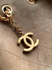 Chanel Bucket Bag Brown Suede Calfskin 27x20x14cm - 4