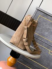 Chanel Bucket Bag Brown Suede Calfskin 27x20x14cm - 3
