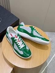 Prada Patent Technical Fabric Sneakers Green  - 3