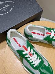 Prada Patent Technical Fabric Sneakers Green  - 2