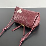 Bottega Veneta Intrecciato Concert Pouch Red White 18.5x11.5x8.5cm - 5