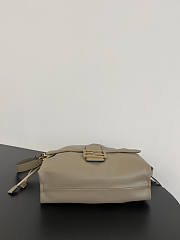 Fendi Mamma Baguette Medium Grey Leather Bag 26.5x18x8.5cm - 5