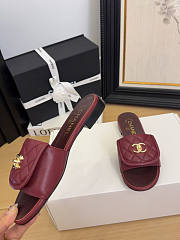 Chanel Red Slides - 3
