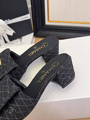 Chanel Denim Black Sandal Heel 5cm - 5