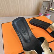 Hermes Oran Gold Black Slides 02 - 4
