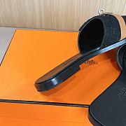 Hermes Gabriel Black Denim Slides - 4