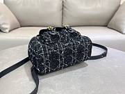 Dior Medium Caro Backpack Black Tweed White 23x26.5x12.5cm - 5