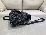 Dior Medium Caro Backpack Black Tweed White 23x26.5x12.5cm - 3