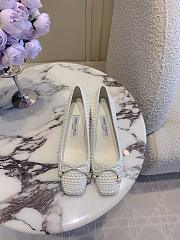 Jimmy Choo Elme 45 White Pearl Satin Pumps - 4