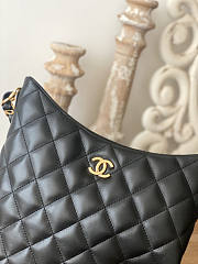 Chanel Hobo Bag Black Gold Lambskin 30x26x7cm - 3