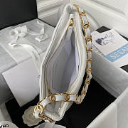 Chanel Hobo Bag White Gold Lambskin 30x26x7cm - 5