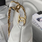 Chanel Hobo Bag White Gold Lambskin 30x26x7cm - 3