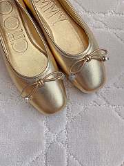 Jimmy Choo Elme Flat Gold Metallic  - 5