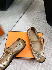 Hermes Kichu Ballet Flat Brown - 3