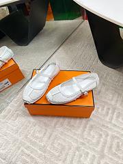 Hermes Kichu Ballet Flat White - 3