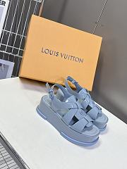 Louis Vuitton LV Maya Flatform Blue Sandal - 3