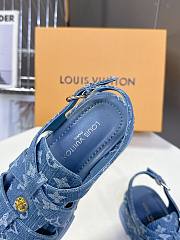Louis Vuitton LV Maya Flatform Denim Blue Sandal - 4