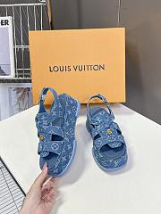 Louis Vuitton LV Maya Flatform Denim Blue Sandal - 3
