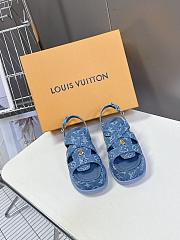 Louis Vuitton LV Maya Flatform Denim Blue Sandal - 2