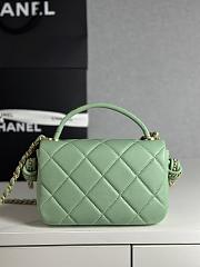 Chanel 25C Flap Bag Green Lambskin Gold 18x5x13cm - 2
