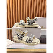 Dior Dioract Sandal Blue Ecru Oblique Raffia - 3