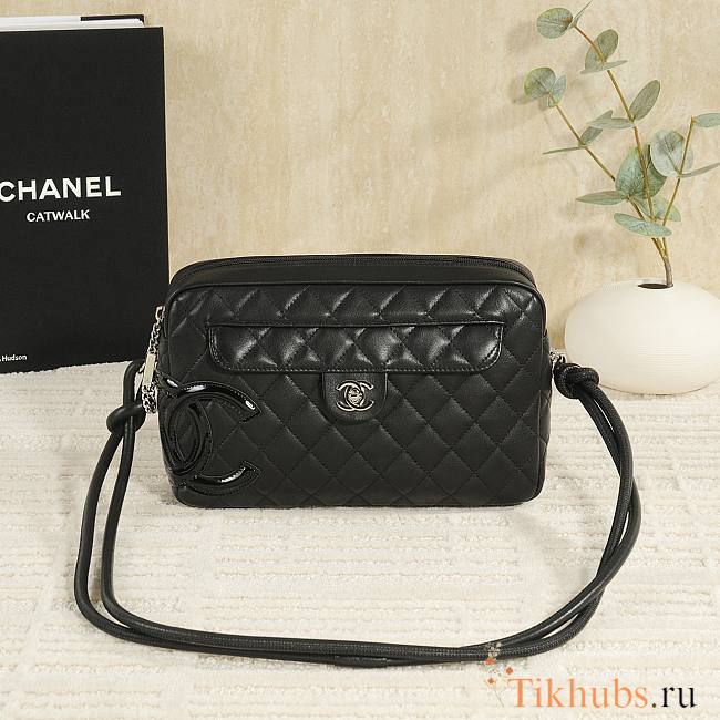Chanel Cambon Small Lambskin Crossbody Bag 27x16.5x6cm - 1