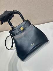 Prada Carey Medium Leather Tote Bag Black 31x28x5cm - 5