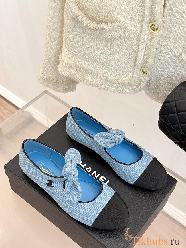 Chanel Ballerina Denim Blue Flat  - 1