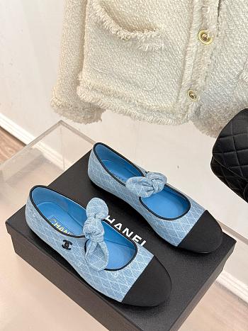 Chanel Ballerina Denim Blue Flat 