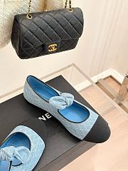 Chanel Ballerina Denim Blue Flat  - 4